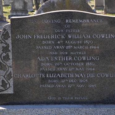 COWLING John Frederick William 1870-1964 &amp; Ada Esther 1880-1964 :: COWLING Charlotte Elizabeth Maydie 1905-1965