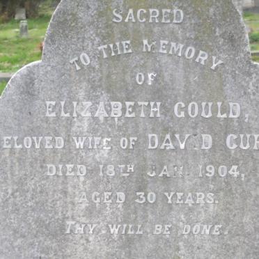 CURTIN Elizabeth nee GOULD -1904