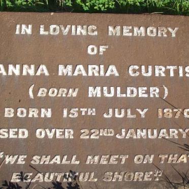 CURTIS Anna Maria nee MULDER 1870-1937
