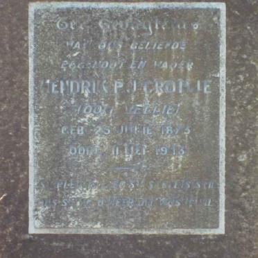 CRONJE Hendrik P.J. 1873-1943