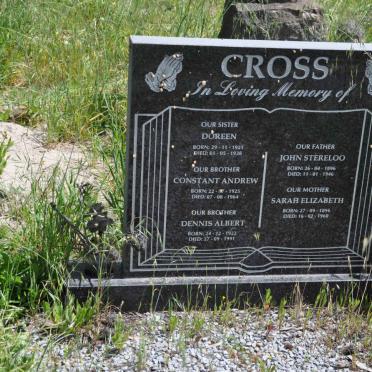 CROSS John Stereloo 1896-1946 &amp; Sarah Elizabeth 1896-1960