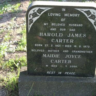 CARTER Harold James 1921-1972 &amp; Maidie Joyce 1925-2000