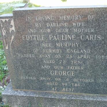 CARIS George -1977 &amp; Edythe Pauline MURPHY -1965