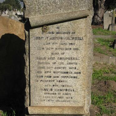 CAMPBELL David 1872-1954 &amp; Flora Ann 1872-1929 :: CAMPBELL Robert Angus 1912-1915