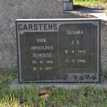 CARSTENS Dirk Arnoldus Scholtz 1891-1977 &amp; Susara J.S. 1905-1996