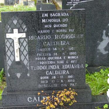 CALDEIRA Ricardo Rodrigues 1902-1980 &amp; Teodolinda Eduarda 1907-1992