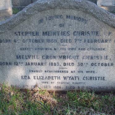 CHRISTIE Stephen Meintjes 1869-1932 &amp; Eda Elizabeth Wyatt 1886-1973 :: CHRISTIE Melvill Cronwright 1883-1936