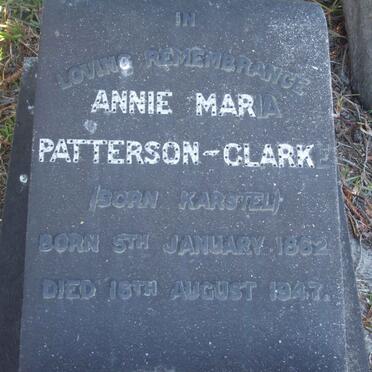 CLARK Annie Maria, Patterson nee KARSTEL 1862-1947