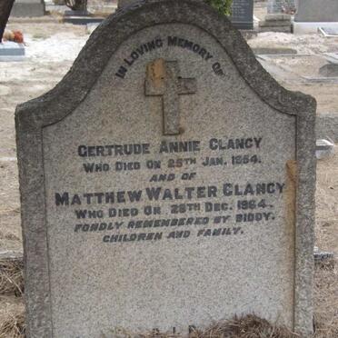 CLANCY Matthew Walter -1964 &amp; Gertrude Annie -1954