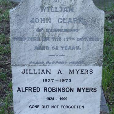 CLARK William John -1918 :: MYERS Alfred Robinson 1924-1999 :: MYERS Jillian A. 1927-1973