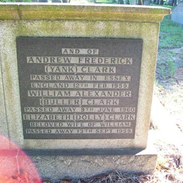 CLARK Andrew Frederick -1959 :: CLARK William Alexander -1960 :: CLARK Elizabeth -1959