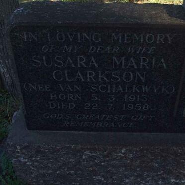 CLARKSON Susara Maria nee VAN SCHALKWYK 1913-1958