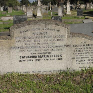 COCK Hendrikus Stiglingh, la 1846-1924 &amp; Johanna Hendrina VOS 1858-1939 :: LA COCK Catharina Maria 1897-1980