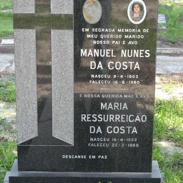 COSTA Manuel Nunes, da 1903-1980 &amp; Maria Ressurreicão 1922-1989