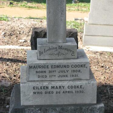 COOKE Maurice Edmund 1902-1921 :: COOKE Eileen Mary -1930