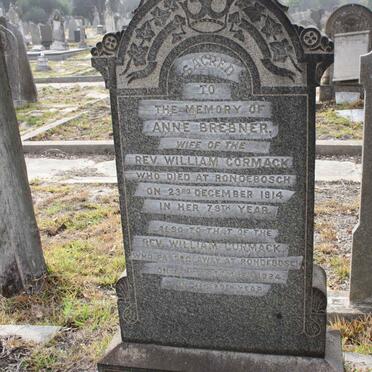 CORMACK William -1924 &amp; Anne BREBNER -1914