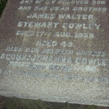 COWLEY James Walter Stewart - 1950 :: COWLEY Jacoba Johanna nee GEYER -1963