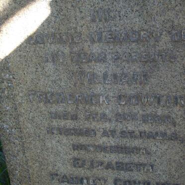 COWLING William Frederick -1856 &amp; Elizabeth Gadney -1899
