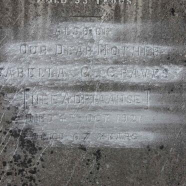 CRAVES Isabella G. nee ADRIAANSE -1921