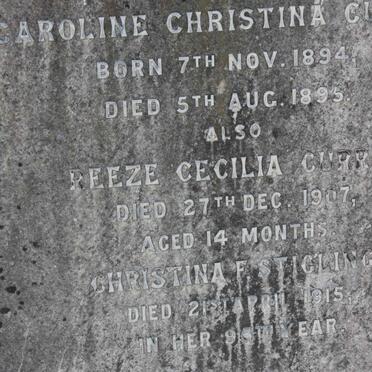 CURRY Reeze Cecilia -1907 :: STIGLING Christina F. -1915