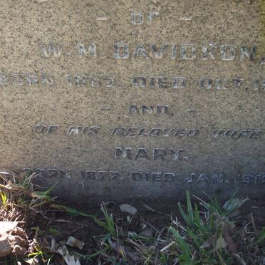 DAVIDSON W.M. 1867-1955 &amp; Mary 1877-1919
