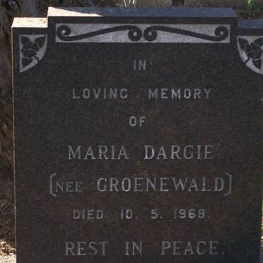 DARGIE M.H. nee GROENEWALD 1905-1968