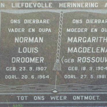DROOMER Norman Louis 1907-1964 &amp; Margaritha Magdelena ROSSOUW 1904-1981