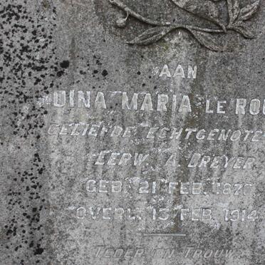 DREYER Dina Maria nee LE ROUX 1876-1914