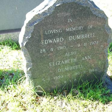 DUMBRELL Edward 1910-1974 :: DUMBRELL Elizabeth Ann 1950-1984