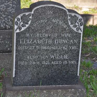DUNCAN Elizabeth -1960 :: DUNCAN Willie -1921