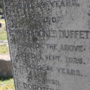 DUFFETT Josiah -1899 &amp; Esther Agnes -1926 :: DUFFETT Dorothy Agnes -1898 