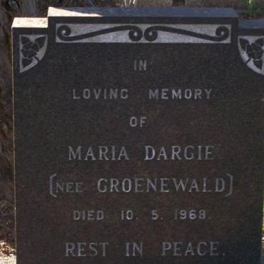 DARGIE M.H. nee GROENEWALD 1905-1968