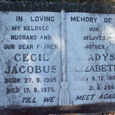 DAVIDS Cecil Jacobus 1905-1975 &amp; Gladys Elizabeth 1915-2002