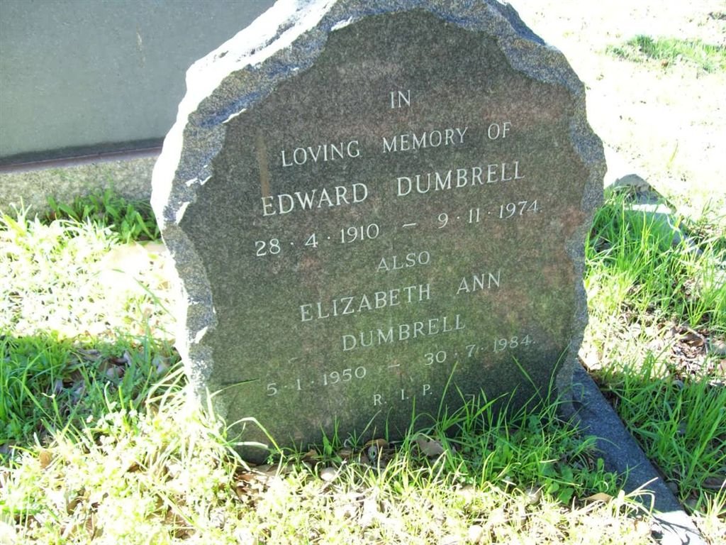 DUMBRELL Edward 1910-1974 :: DUMBRELL Elizabeth Ann 1950-1984