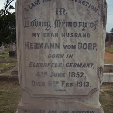 DORP Hermann, vom 1852-1913