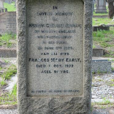 EARLY Henry Gerald -1929 &amp; Frances Mary -1972
