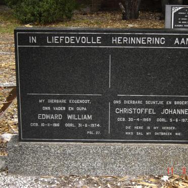 EEDEN Edward William, van 1916-1974 :: VAN EEDEN Christoffel Johannes 1959-1972