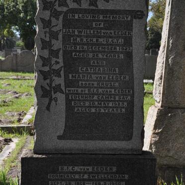 EEDEN Catharina Maria, van nee KRUSE -1929 :: VAN EEDEN Jan Willem -1927