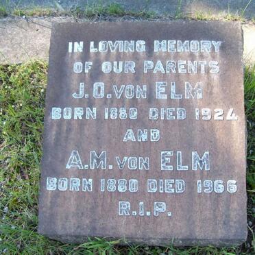 ELM J.O., von 1880-1924 &amp; A.M. 1880-1966