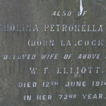 ELLIOTT Carolina Petronella nee LA COCK -1914