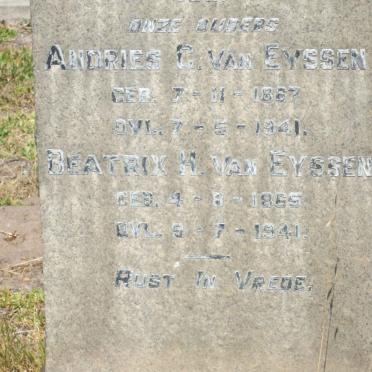 EYSSEN Andries G., van 1867-1941 &amp; Beatrix H. 1865-1941