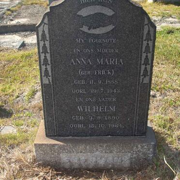 EYERMANS Wilhelm 1890-1964 &amp; Anna Maria FRICK 1888-1943