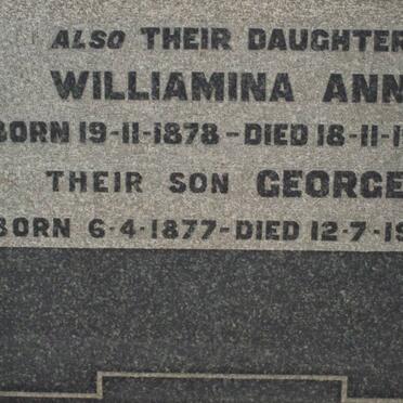 ENGLAND Williamina Ann 1878-1949 :: ENGLAND George 1877-1953