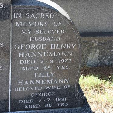 HANNEMANN George Henry -1972 & Lilly -1991