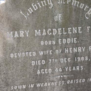 FYSH Mary Magdalene nee EDDIE -1908