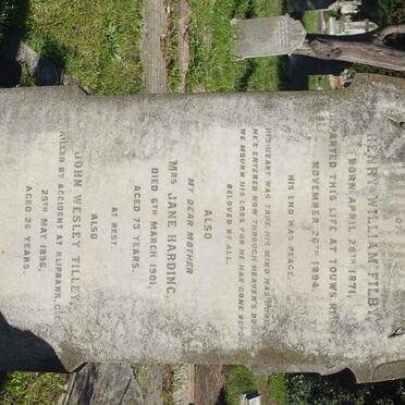 FILBY Henry William 1871-1894 :: HARDING Jane  -1901  :: TILLEY John Wesley  -1896 