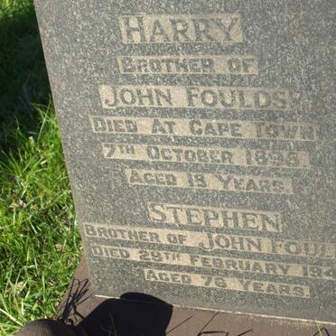 FOULDS Harry  -189? :: FOULDS Stephen -1944 