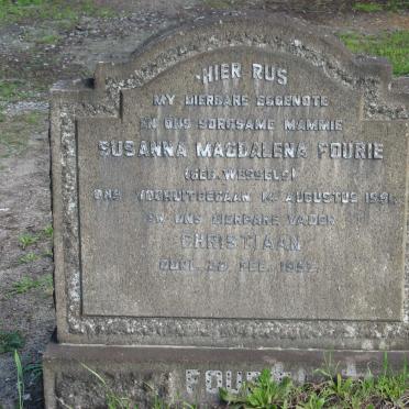 FOURIE Christiaan -1957 &amp; Susanna Magdalena WESSELS -1951