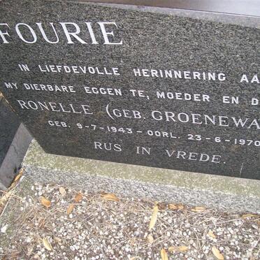 FOURIE Ronelle nee GROENEWALD 1943-1970