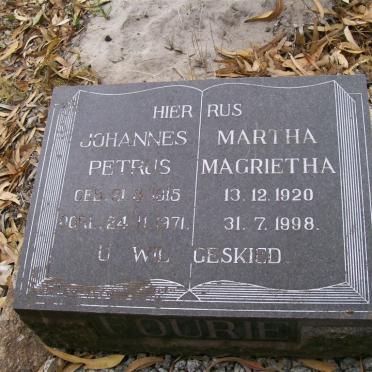 FOURIE Johannes Petrus 1915-1971 &amp; Martha Magrietha 1920-1998